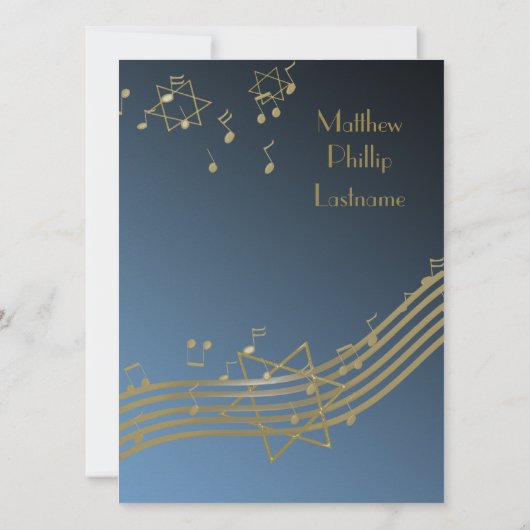 Invitation Musique Dans L'Air Bar Mitzvah 7.5 (Dos)