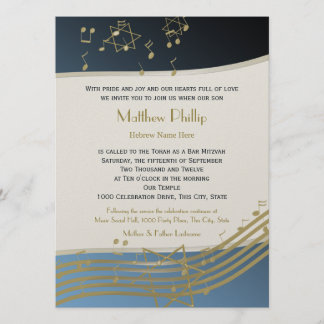 Invitation Musique Dans L'Air Bar Mitzvah 7.5
