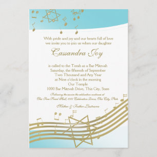 Invitation Musique dans le Bat mitzvah aérien