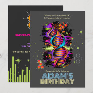 Invitation Musique dans votre ADN Anniversaire