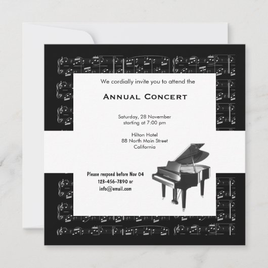 Invitation Musique de concert (Devant)