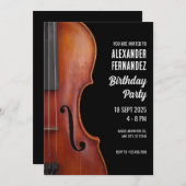 Invitation musique de violon anniversaire  (Devant / Derrière)