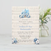 Invitation Musique Dusty Blue Church Bridesservantes Déjeuner (Debout devant)