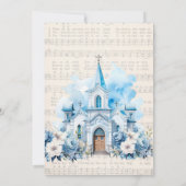 Invitation Musique Dusty Blue Church Bridesservantes Déjeuner (Dos)