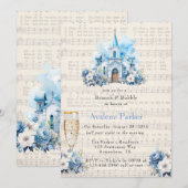 Invitation Musique Dusty Blue Church Brunch & Bubbly (Devant / Derrière)