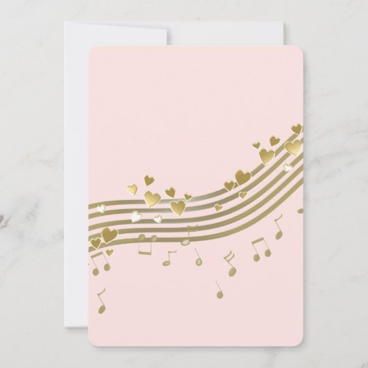 Invitation Musique et Coeurs d'anniversaire (Dos)