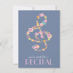 Invitation musique florale trekking clef