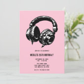 Invitation Musique Headphones Dance Party DJ Anniversaire (Debout devant)