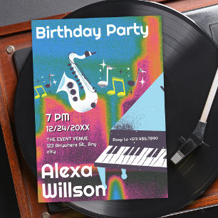 Invitation Musique jazz grunge anniversaire