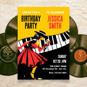 Invitation Musique jazz rétro