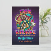 Invitation Musique Karaoke style graffiti Anniversaire Invita (Debout devant)