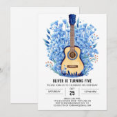 Invitation Musique Magie Chord Guitare Boy Anniversaire (Devant / Derrière)