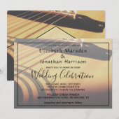 Invitation Musique moderne Guitare Rustique main Lettré Maria (Devant / Derrière)