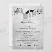 Invitation Musique noire et blanche Fête des mariées à thème (Devant)