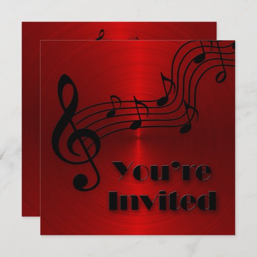 Invitation - Musique - Notes (Devant / Derrière)