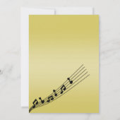 Invitation Musique Notes Anniversaire Glitzy Or (Dos)
