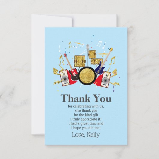 Invitation musique partie guitare batterie ensemble musical (Devant)