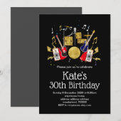 Invitation musique partie guitare batterie ensemble musical (Devant / Derrière)