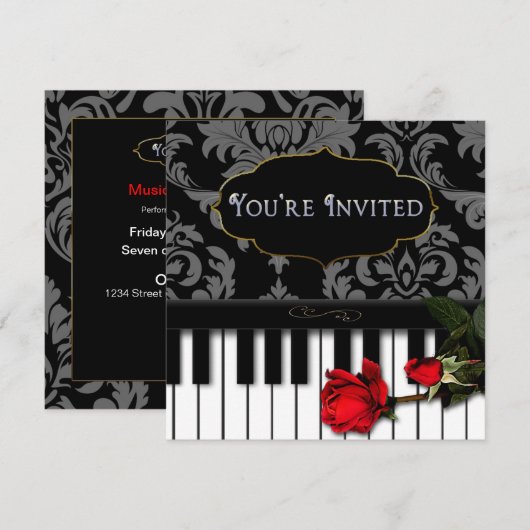 INVITATION MUSIQUE/PIANO - MULTIBUT (Devant / Derrière)