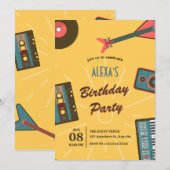 Invitation Musique rétro  (Devant / Derrière)