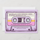 Invitation Musique rétro 80s Cassette Mixtape 50e anniversair (Devant)
