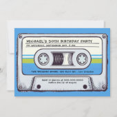 Invitation Musique rétro Cassette Mixtape Hommes 50e annivers (Devant)