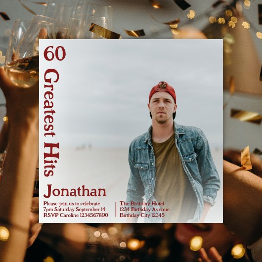 Invitation Musique Retro Couverture d'album personnalisée 60e