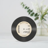 Invitation Musique Retro Gold Vinyl Record 50e anniversaire (Debout devant)
