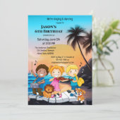 Invitation Musique tropicale Enfant Anniversaire (Debout devant)