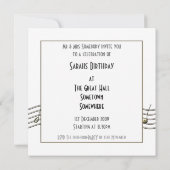 Invitation Musique vintage de microphone (Dos)