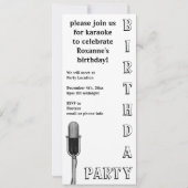 Invitation Musique vintage, karaoké micro (Dos)