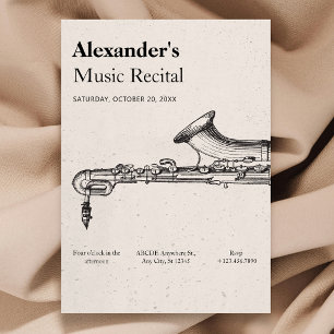 Invitation Musique Vintage Saxophone