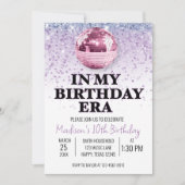 Invitation Musique violette de mon ère d'anniversaire (Devant)