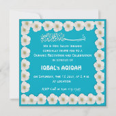 Invitation Muslim baby boy blue Aqiqah (Devant)