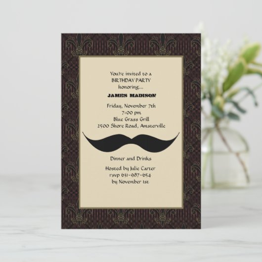Invitation Mustache (Debout devant)