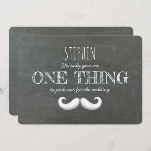 Invitation Mustache Funny Groomsman ou Best Man (Devant / Derrière)