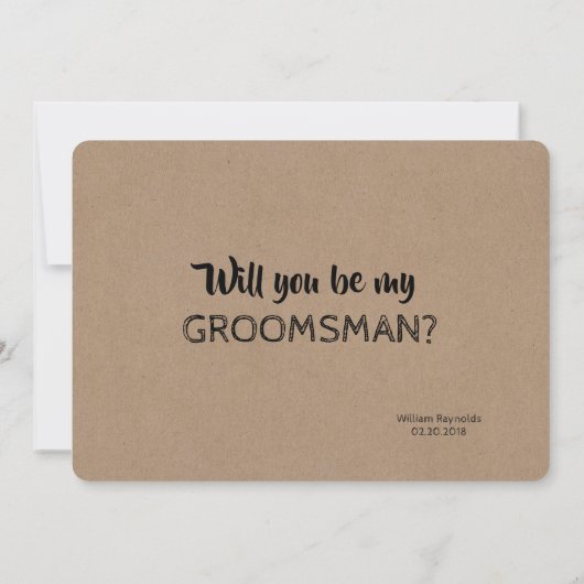 Invitation Mustache Funny Groomsman ou Best Man (Dos)