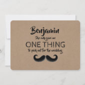 Invitation Mustache Funny Groomsman ou Best Man (Devant)