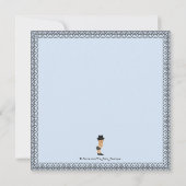 Invitation Mustache Little Man Bleu et Baby shower noir (Dos)