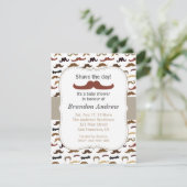 Invitation Mustache Motif Boy Baby shower Party (Debout devant)