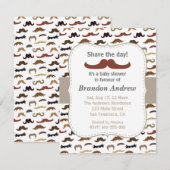 Invitation Mustache Motif Boy Baby shower Party (Devant / Derrière)