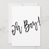 Invitation Mustache Oh Boy Baby shower Minimal moderne Élégan (Dos)