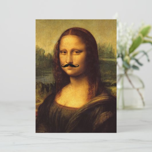 Invitation Mustachioed Mona Lisa (Debout devant)