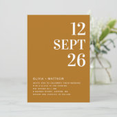 Invitation Mustard Brown Elegant Fall Wedding | Photo & QR (Debout devant)