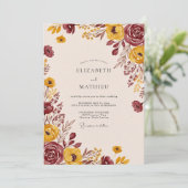 Invitation Mustard Earthy Fall Wedding (Debout devant)