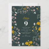 Invitation Mustard Floral Fleur sauvage de Bohême Anniversair (Devant)