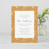 Invitation Mustard Floral Modern Graduation Party 2026 (Debout devant)