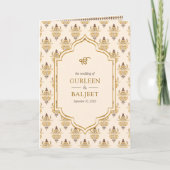 Invitation Mustard Ikat All in One Anand Karaj Sikh Mariage (Devant)