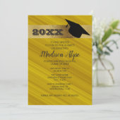 Invitation Mustard Jaune avec Gold et la fête de la casquette (Debout devant)