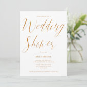 Invitation Mustard Ochre Script Wedding shower neutre (Debout devant)